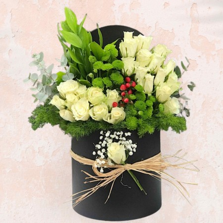 White Rose Flower Box